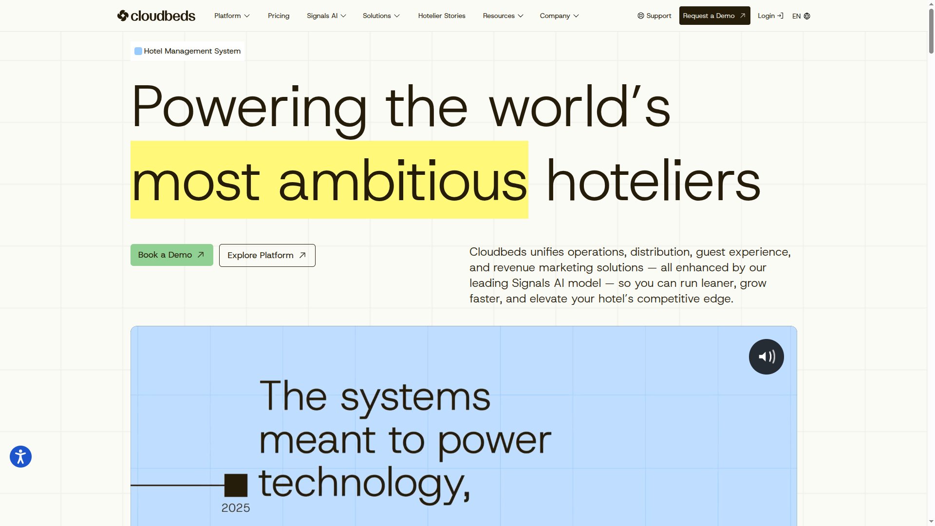 Homepage de www.cloudbeds.com