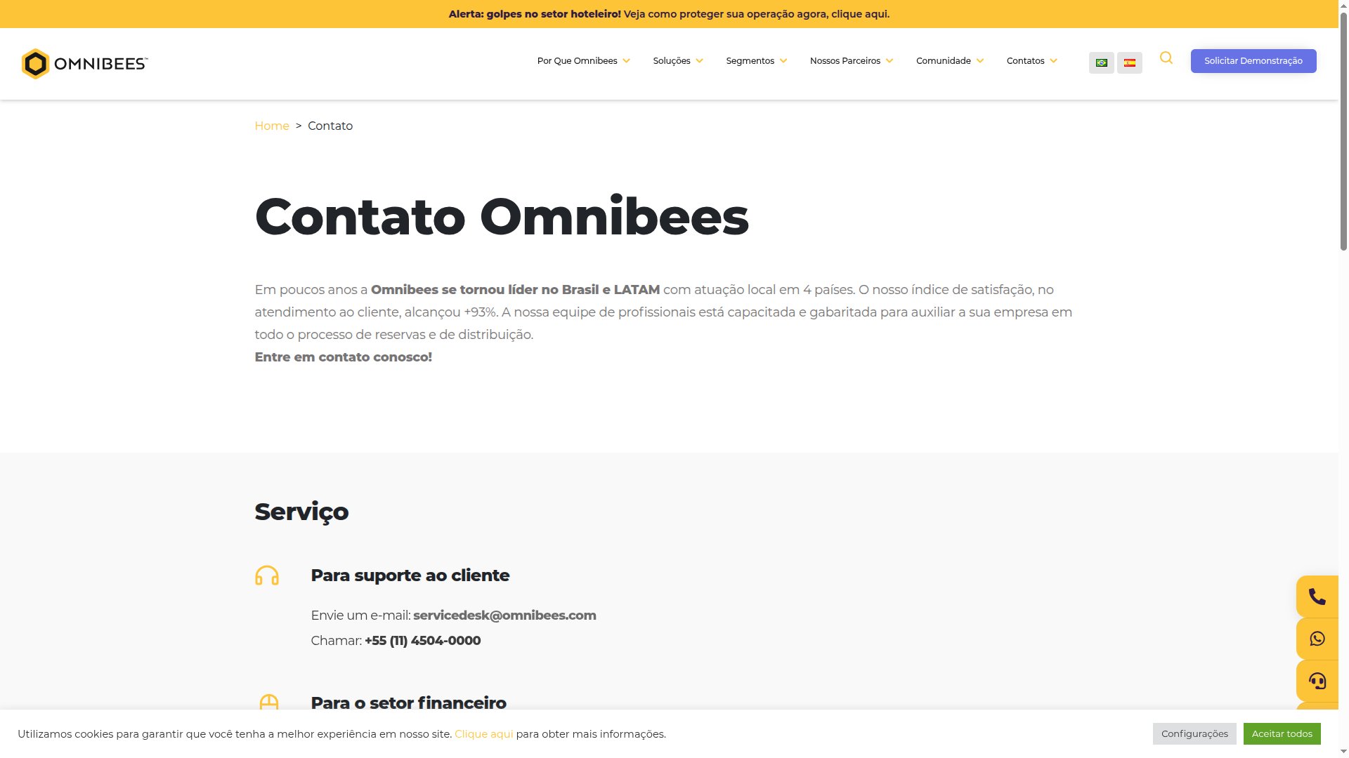 omnibees.com — contato