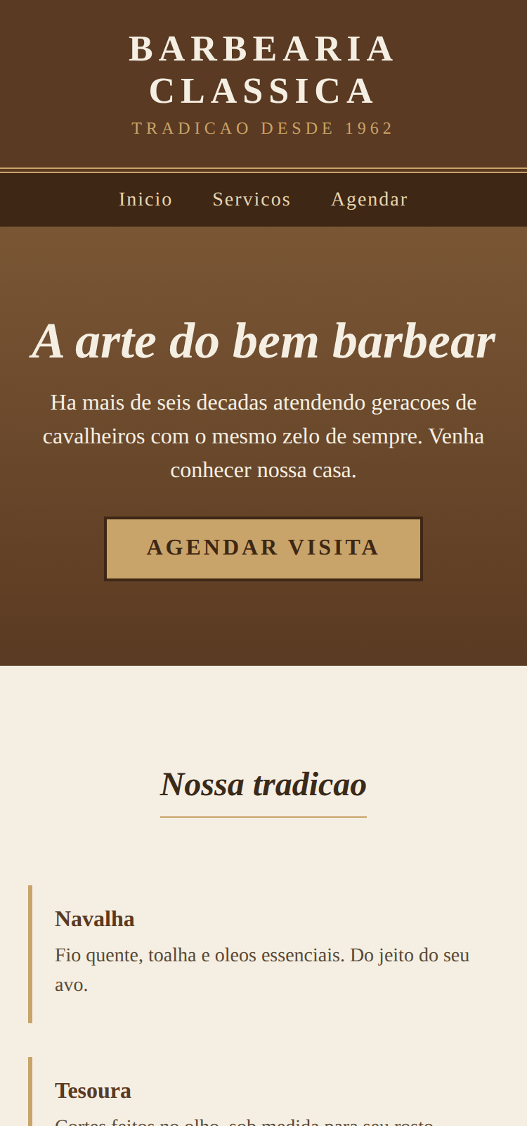 Barbearia Classica - Home